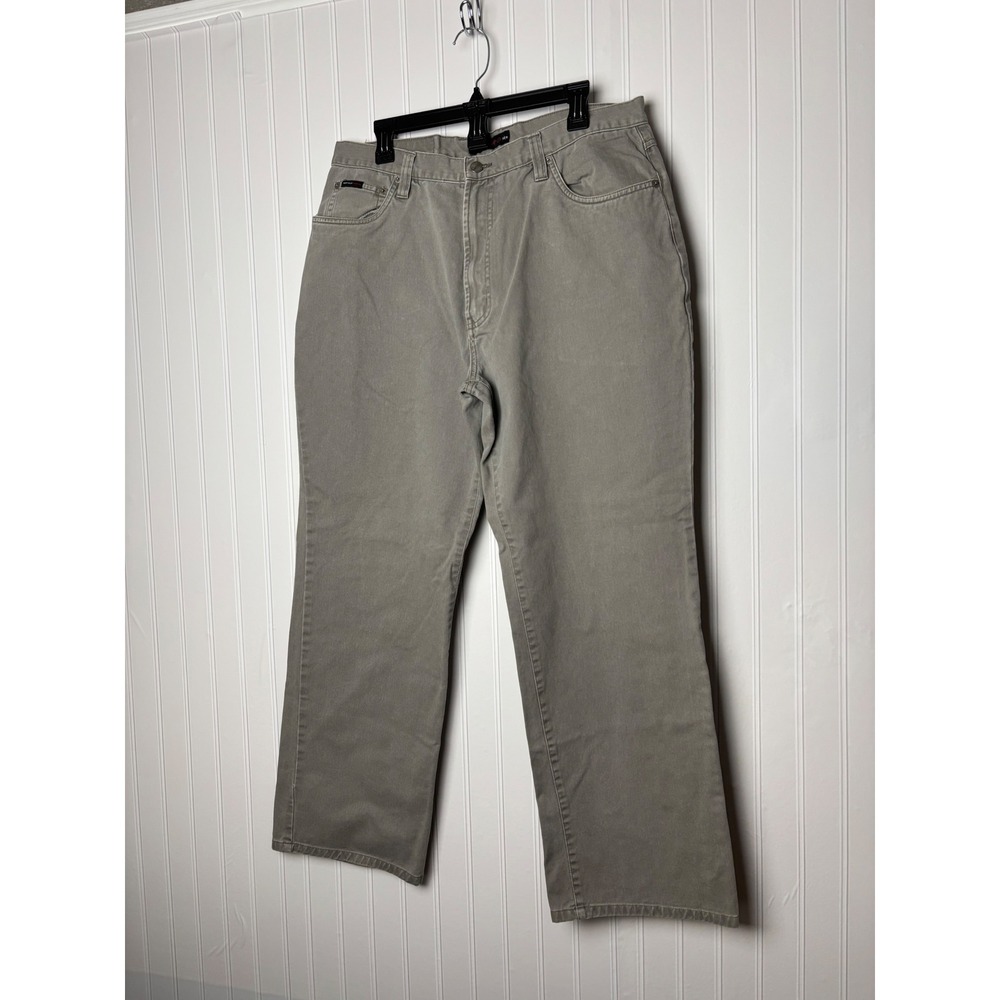 Perry Ellis America Mens Gray Cotton Straight Leg Jeanswear Pants 36x32